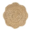 Placemat bloem wit - zeegras - ø38 cm