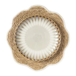 Placemat bloem wit - zeegras - ø38 cm