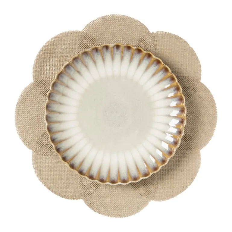 Placemat 3D bloem - bruin - ø38 cm