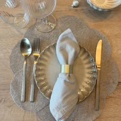 Placemat 3D bloem - bruin - ø38 cm