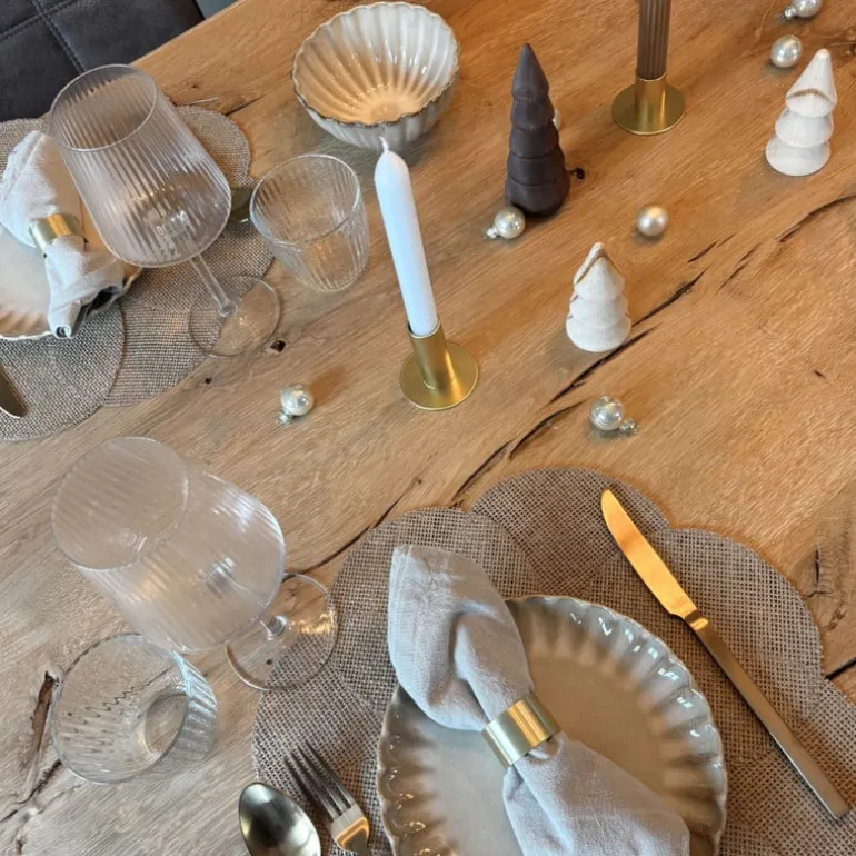 Placemat 3D bloem - bruin - ø38 cm