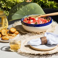 Placemat franjes - zand - ⌀38 cm