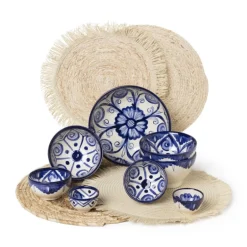 Placemat franjes - zand - ⌀38 cm