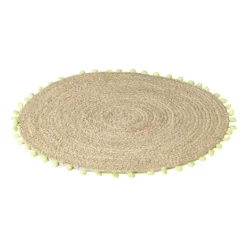 Placemat pompom - groen - ø38 cm