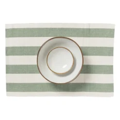 Placemat streep - groen - set van 2
