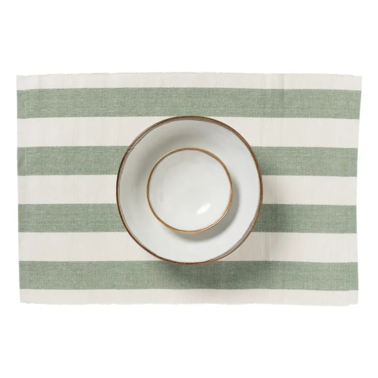 Placemat streep - groen - set van 2