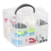Plastic bewaardoos met vakken - 15x15x13 cm