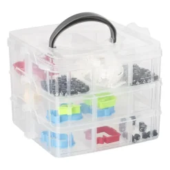 Plastic bewaardoos met vakken - 15x15x13 cm