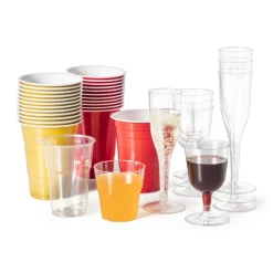 Plastic bierglazen - 250 ml - set van 12