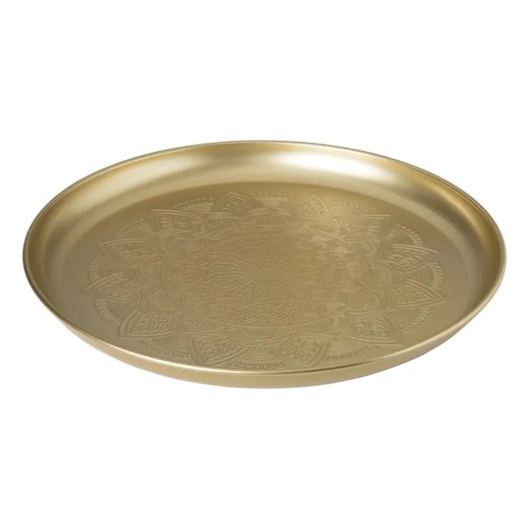 Plateau goud - metaal - ø35x3 cm