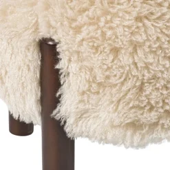 Poef beatle - beige/bruin - ø40x34.5 cm