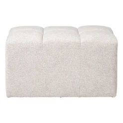 Poef chenille - beige - 38x66x38 cm