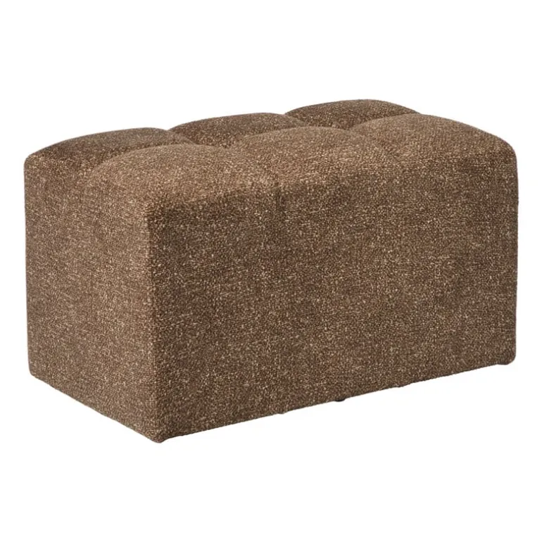 Poef chenille - bruin - 38x66x38 cm