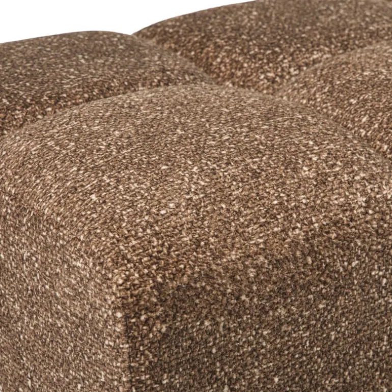 Poef chenille - bruin - 38x66x38 cm