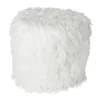 Poef fluffy - wit - 38x42x42 cm