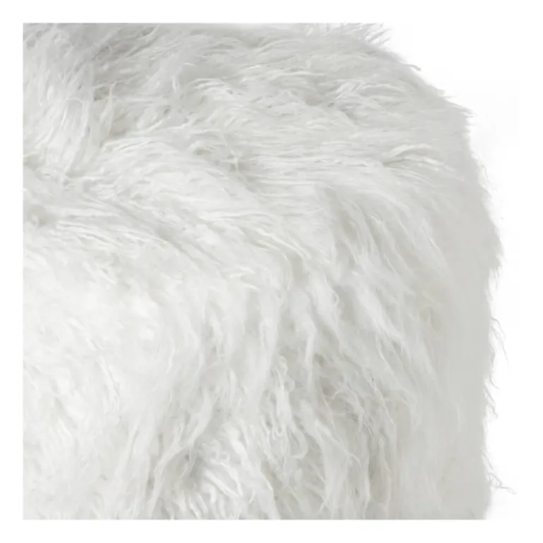 Poef fluffy - wit - 38x42x42 cm