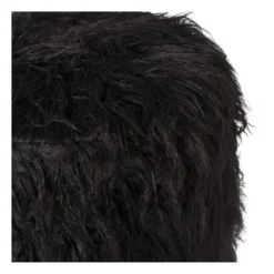 Poef fluffy - zwart - 38x42x42 cm