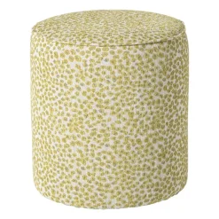 Poef jacquard - geel - ø35x39 cm