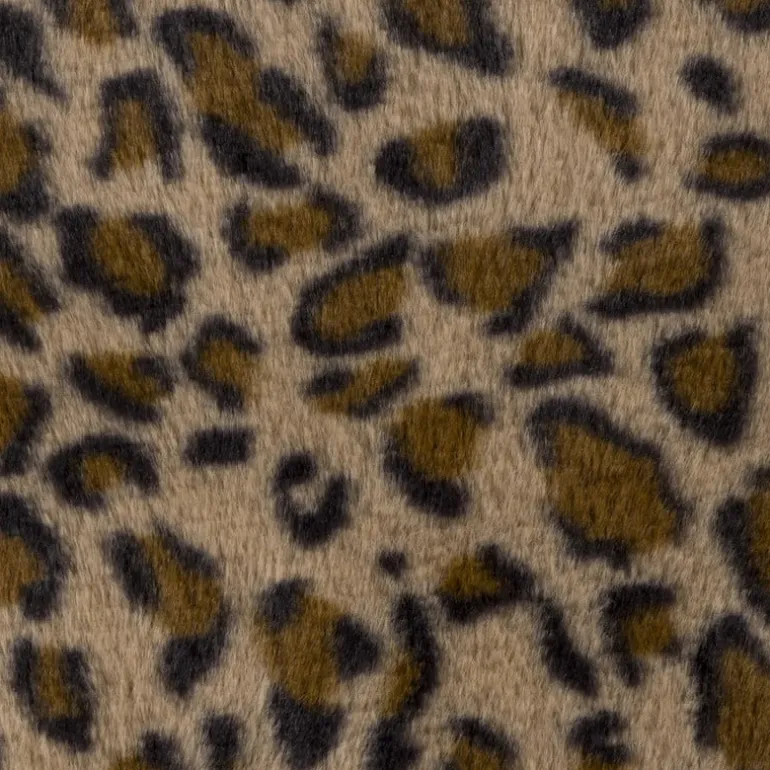 Poef luipaard - bruin/beige - ø40x29 cm