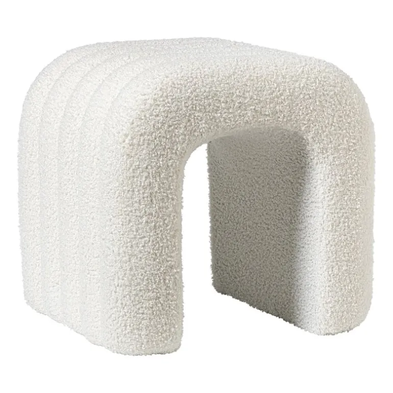 Poef Naomi - wit - 41x42x30 cm