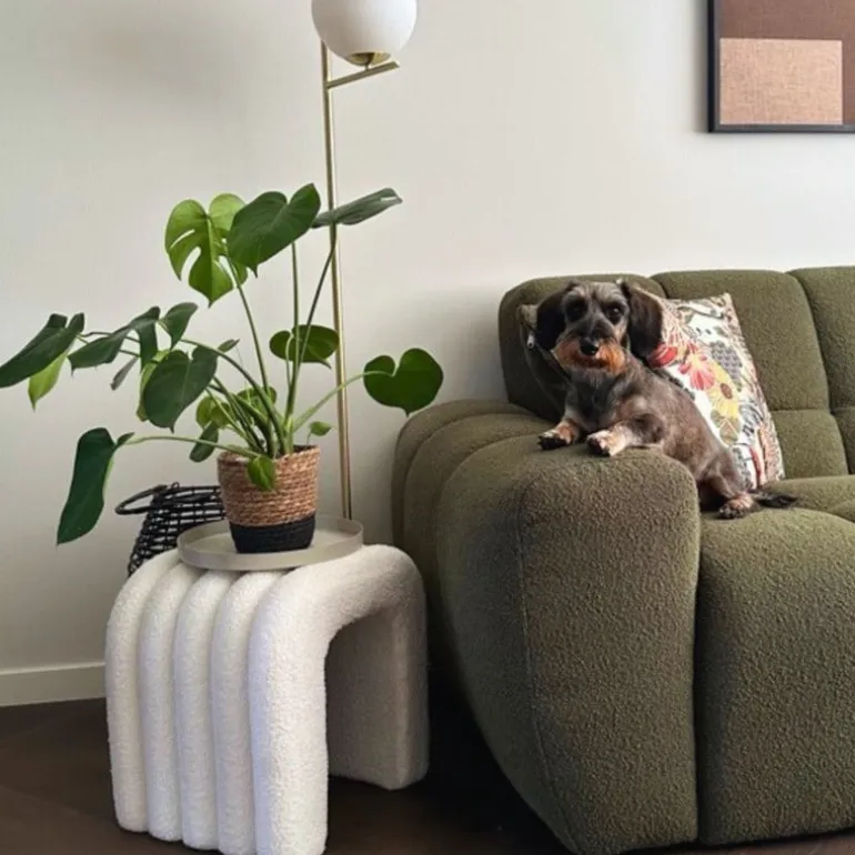 Poef Naomi - wit - 41x42x30 cm