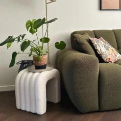 Poef Naomi - wit - 41x42x30 cm