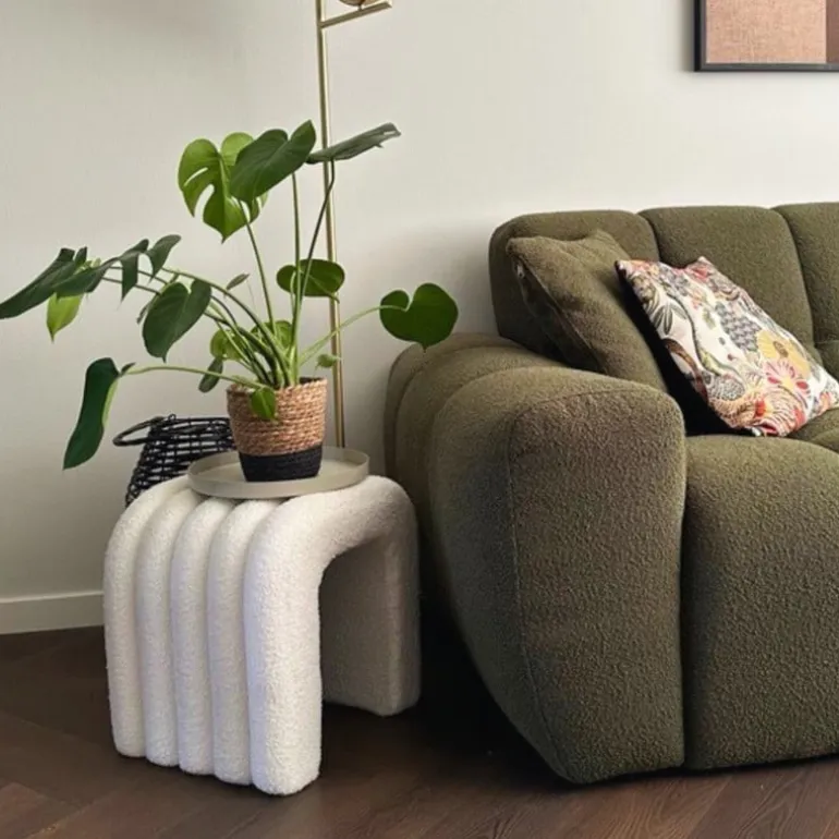 Poef Naomi - wit - 41x42x30 cm