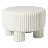 Poef Nora ribstof XL - wit - ø60x40 cm