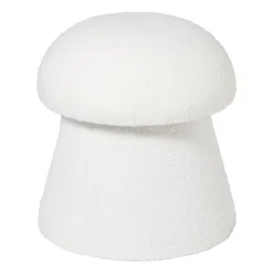 Poef Teddy Mushroom - wit - ø36x38 cm