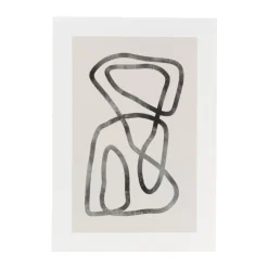 Poster abstract 2 - beige/zwart - 21x30 cm