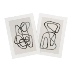 Poster abstract 2 - beige/zwart - 13x18 cm