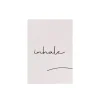 Poster inhale - beige/zwart - 13x18 cm