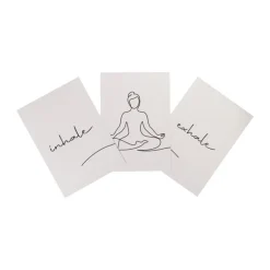 Poster inhale - beige/zwart - 13x18 cm