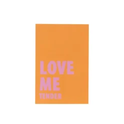 Poster love me tender - oranje/roze - 13x18 cm