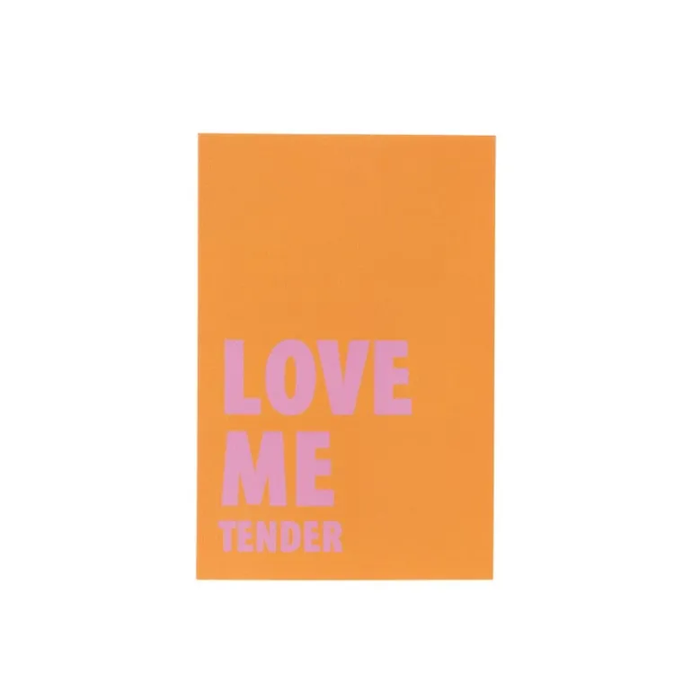 Poster love me tender - oranje/roze - 13x18 cm