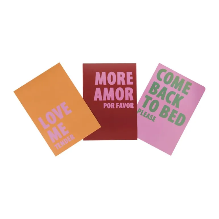 Poster love me tender - oranje/roze - 13x18 cm