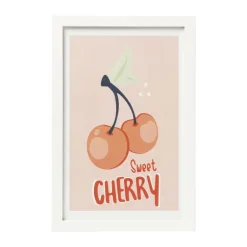 Poster met lijst cherry - roze/wit - 30x21 cm