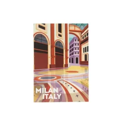 Poster Milaan - multikleur - 13x18 cm