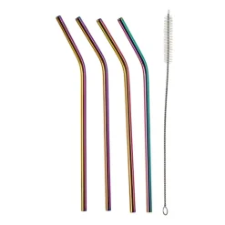 Rietjes RVS - regenboog - set van 4