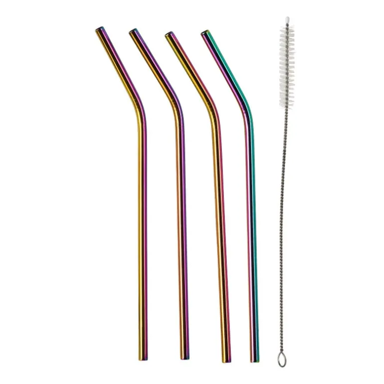 Rietjes RVS - regenboog - set van 4