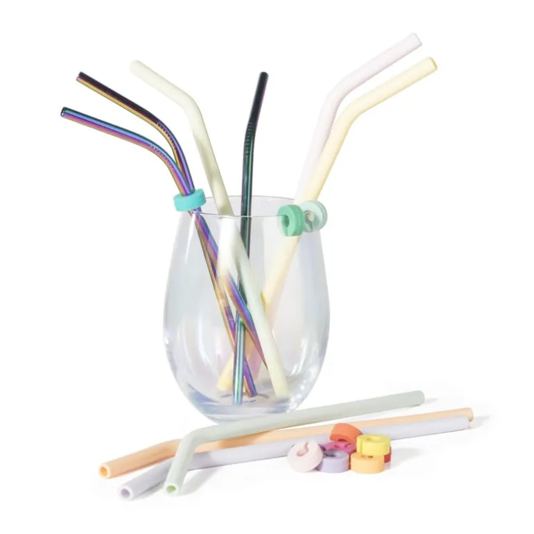 Rietjes RVS - regenboog - set van 4