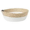 Rond mandje - ø22x7 cm - naturel/wit