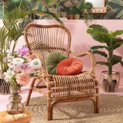 Rotan fauteuil Bandung - naturel - 83x69x84 cm