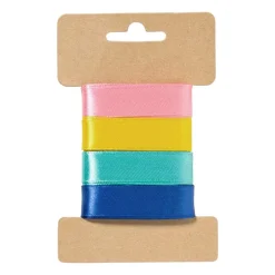 Satijnen lint 3 meter - pastel - set van 4
