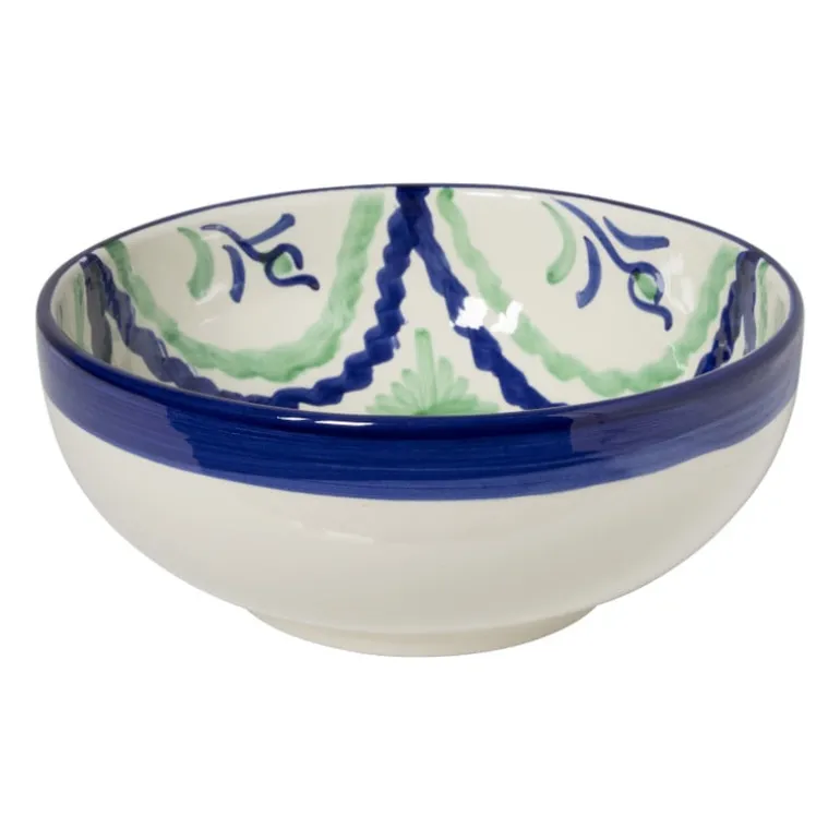 Schaal flor - groen/blauw - ø25 cm