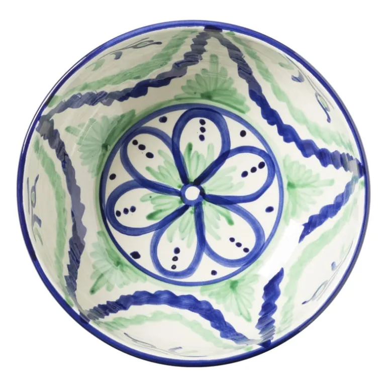 Schaal flor - groen/blauw - ø25 cm