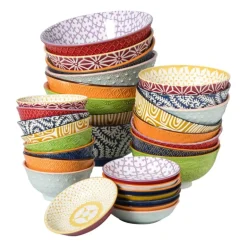 Schaaltje Abby groot - blauw/roze - ø15.5x7 cm