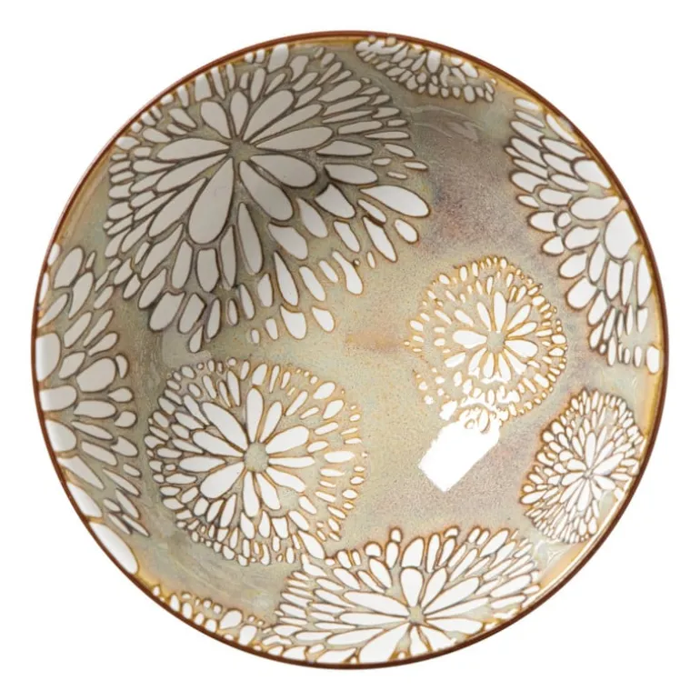 Schaaltje Alise middel - oranje/groen - ø12x5.8 cm