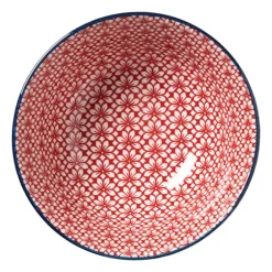 Schaaltje Amily groot - donkerblauw/rood - ø15.5x7 cm