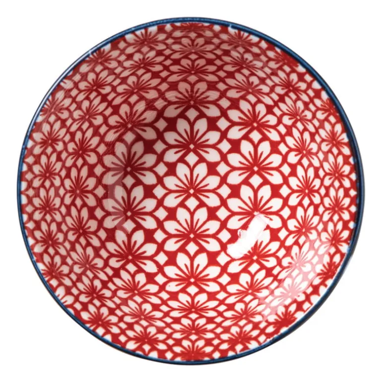 Schaaltje Amily klein - donkerblauw/rood - ø9x4.6 cm